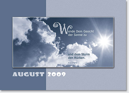 Gestaltung Kalender 2009 - August