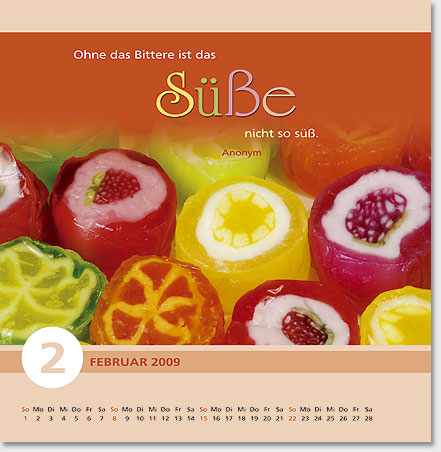 Gestaltung Kalender 2009 - Feburar