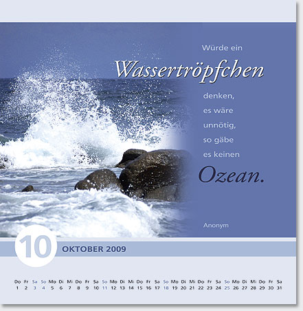 Gestaltung Kalender 2009 - Oktober