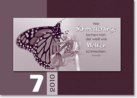 Gestaltung Kalender 2010 - Juli