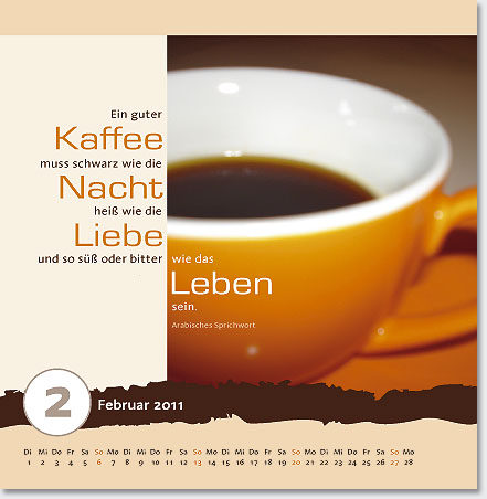 Gestaltung Kalender 2011 - Februar