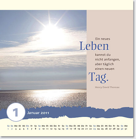 Gestaltung Kalender 2011 - Januar