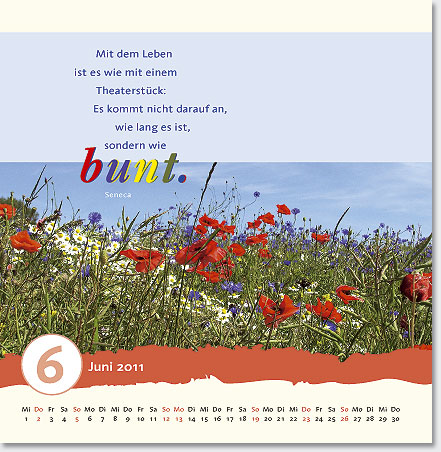 Gestaltung Kalender 2011 - Juni