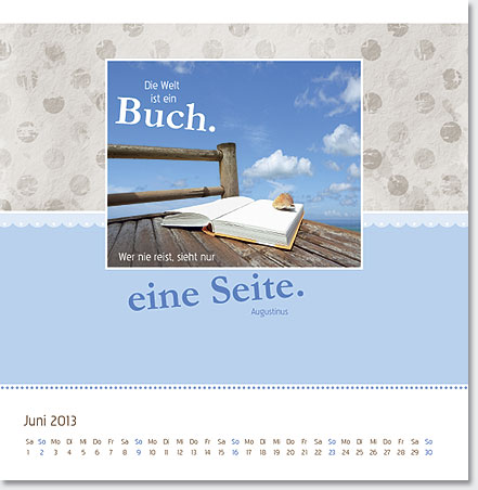 Gestaltung Kalender 2013 - Juni