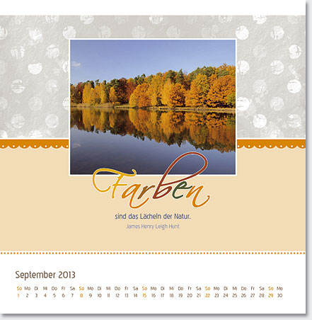 Gestaltung Kalender 2013 - September