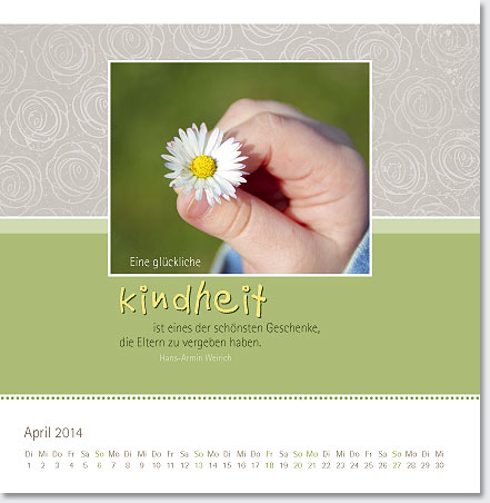 Gestaltung Kalender 2014 - April