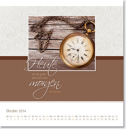Gestaltung Kalender 2014 - Oktober