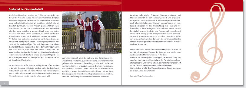 Gestaltung Festschrift Musikkapelle Aichstetten