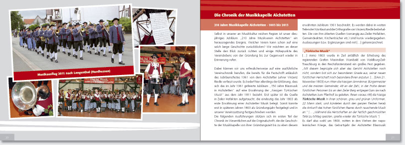 Gestaltung Festschrift Musikkapelle Aichstetten
