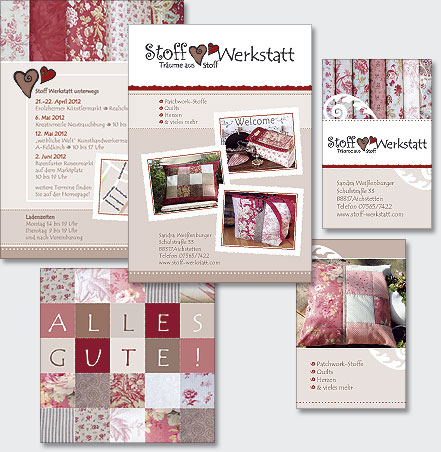 Stoffwerkstatt - Visitenkarten, Postkarten